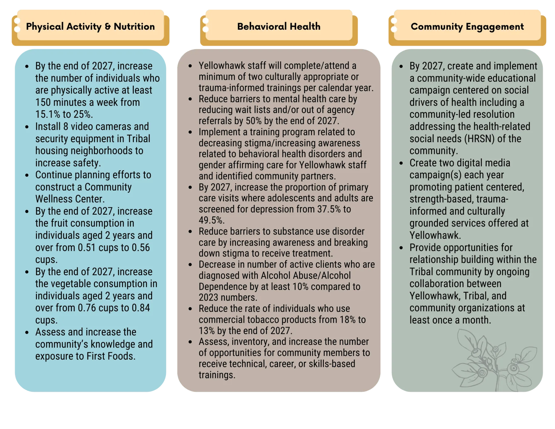 Yellowhawk CHIP health priorities
