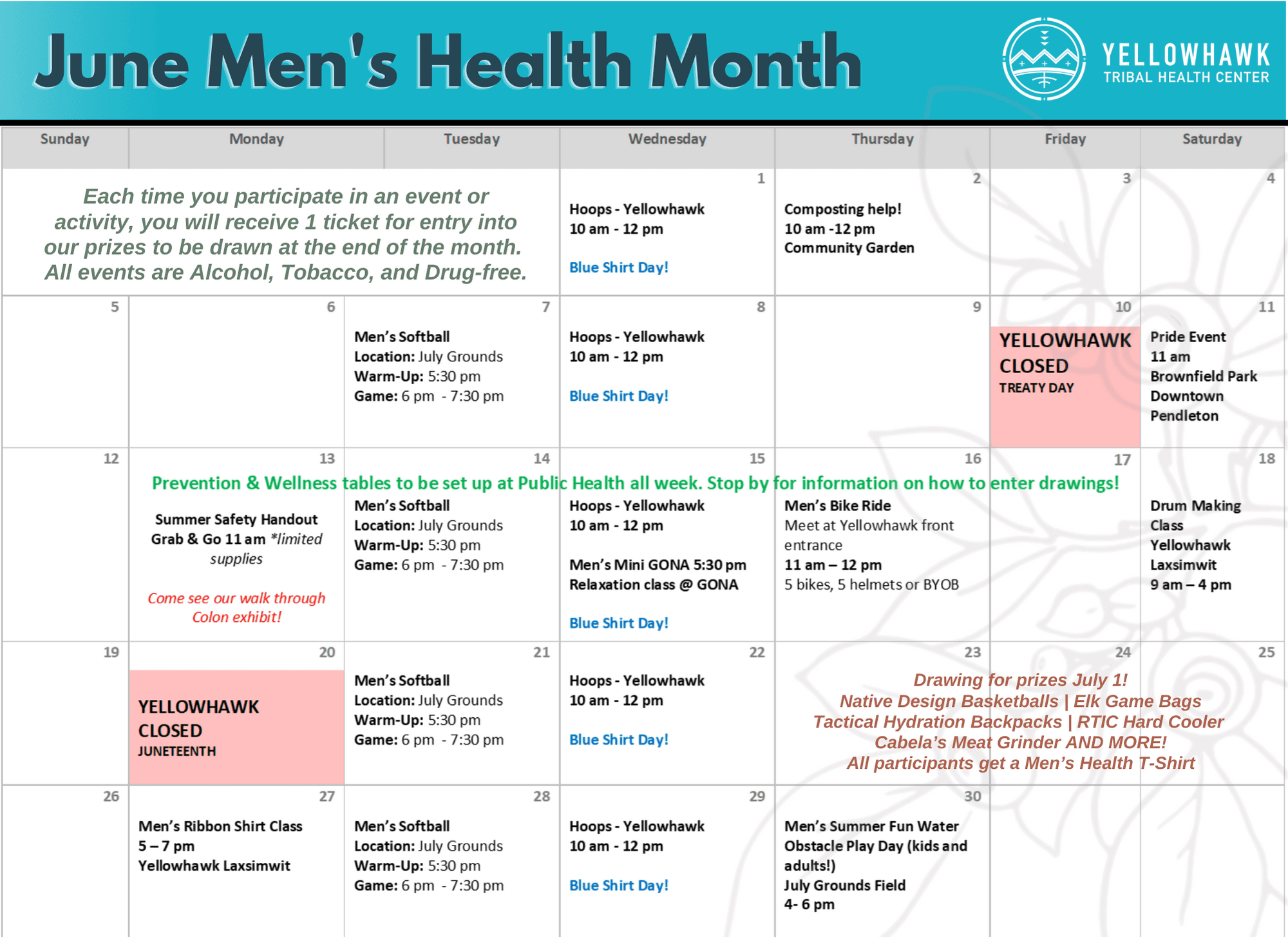 june mens health calendar