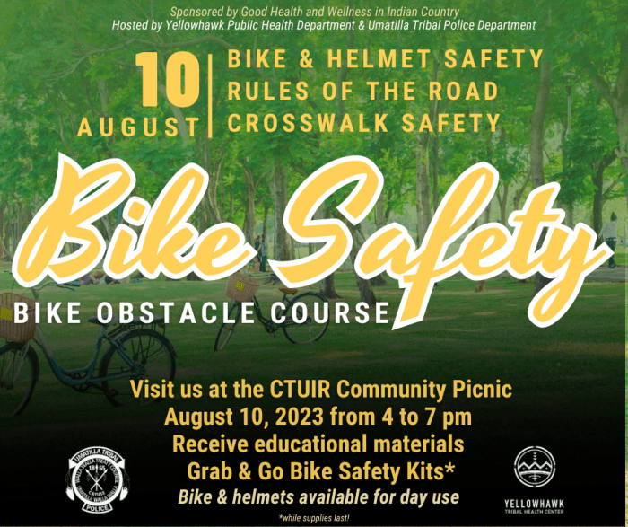 Bike Safety Obstacle Course Yellowhawk Tribal Health Center