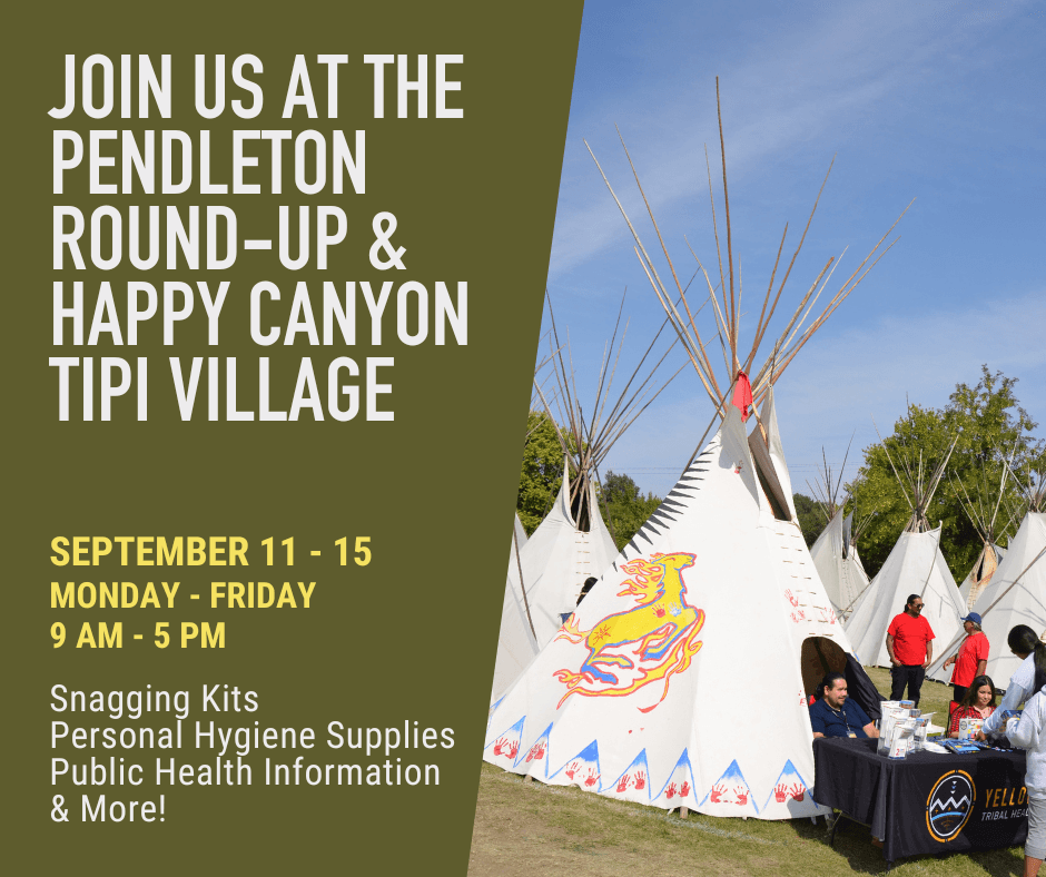 Tables at the Tipi Village Yellowhawk Tribal Health Center