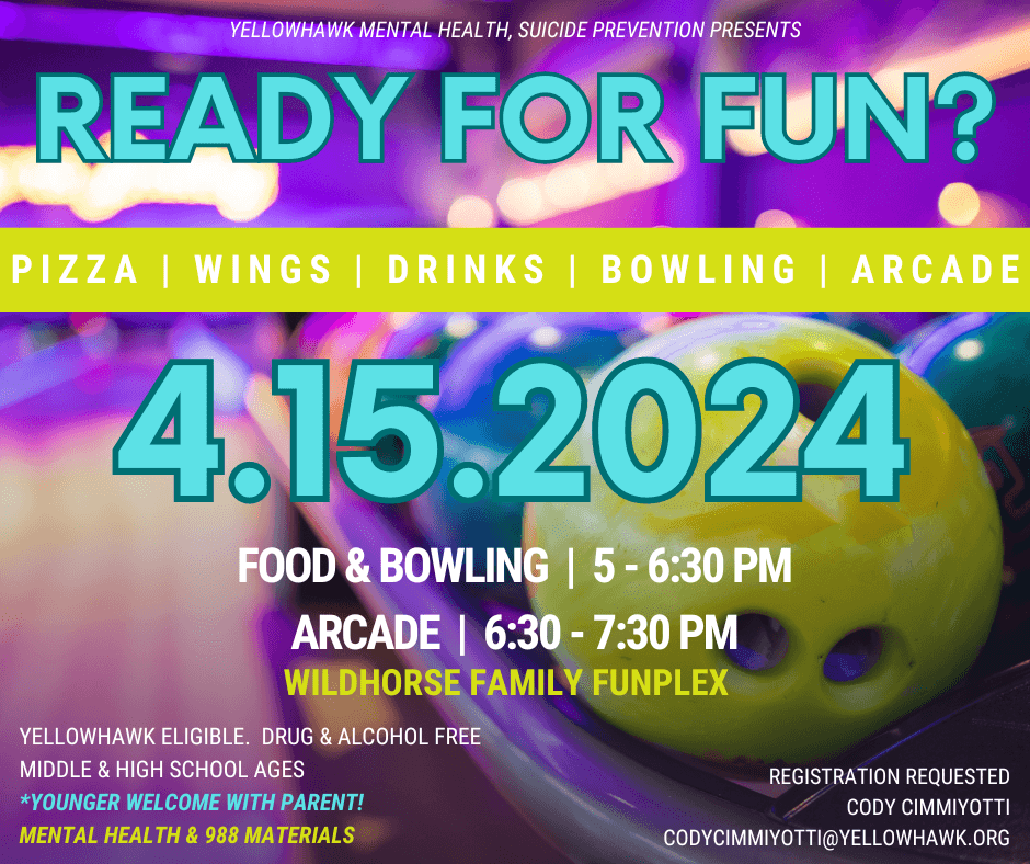 Bowling arcade night yellowhawk tribal health center