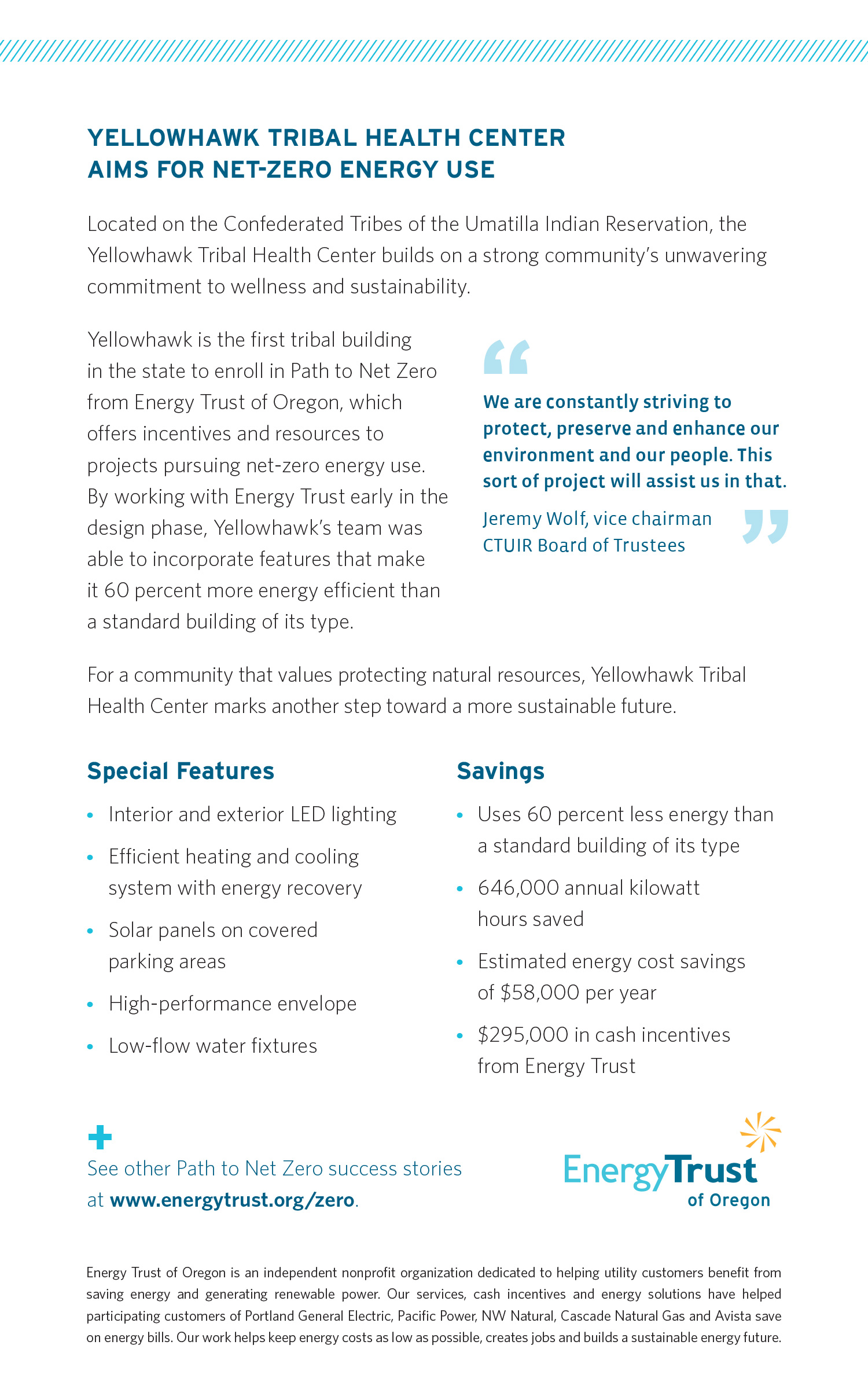 Aims for Net Zero energy use facts